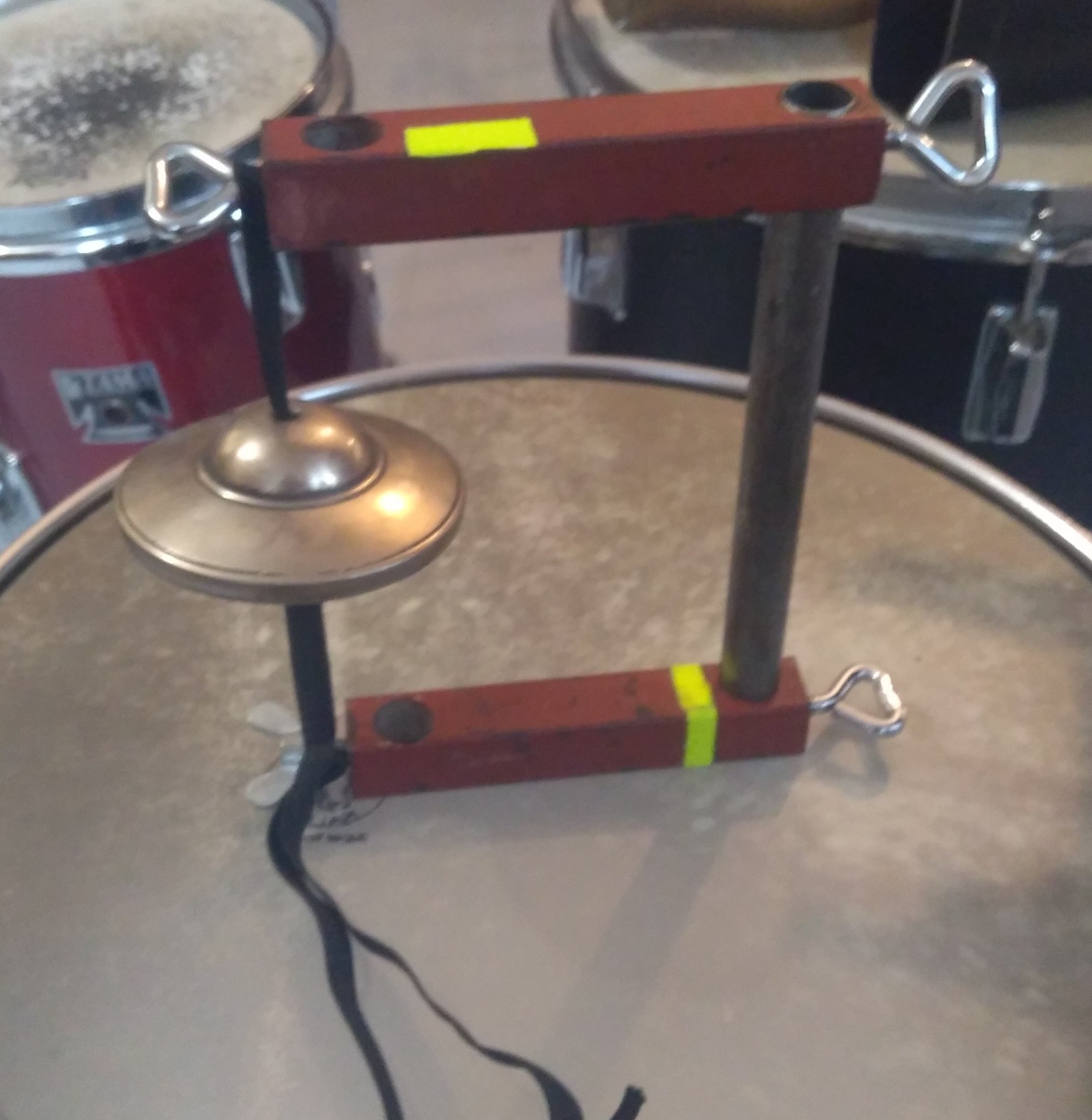 finger cymbal mounted on stretch material finger cymbal mounted on stretch material