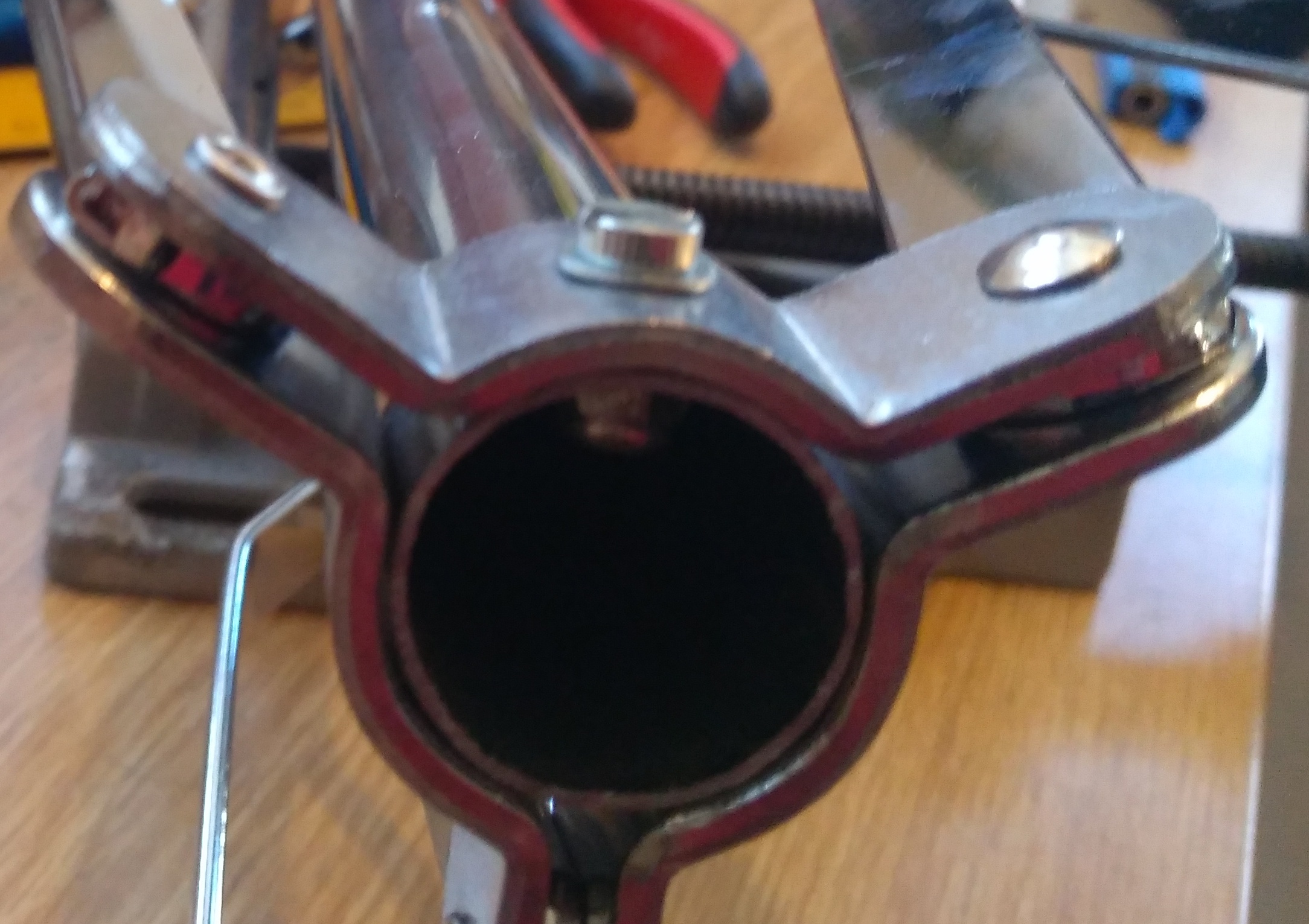 Replace rivet with screw replace rivet with screw